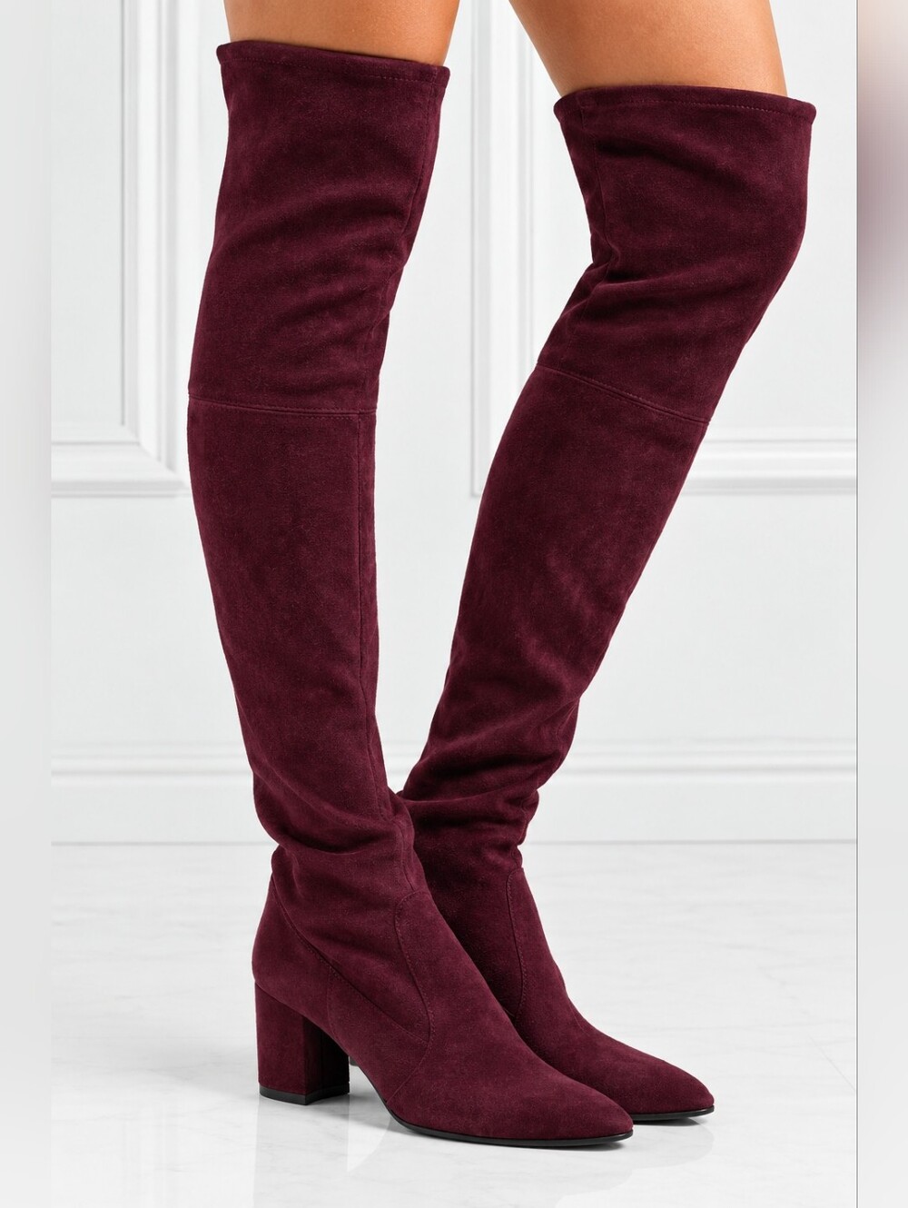 Stuart Weitzman Thighland Bordeaux Over-the-Knee Boot 40.5